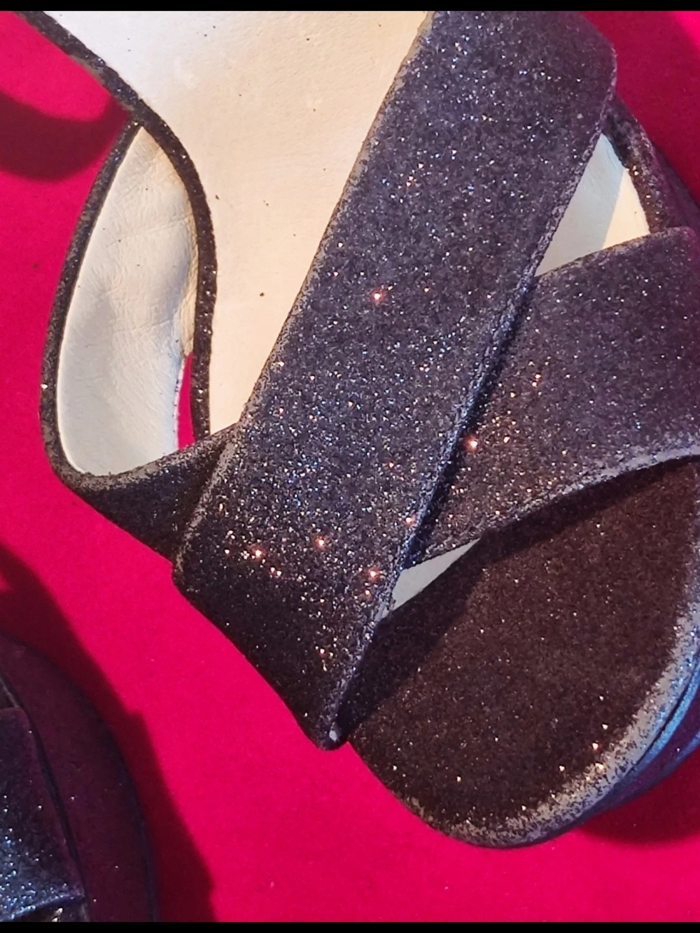 Michael Kors Wpmens Black Glitter Gideon Platform Stiletto Sandals Size 7.5M... - Picture 2 of 11